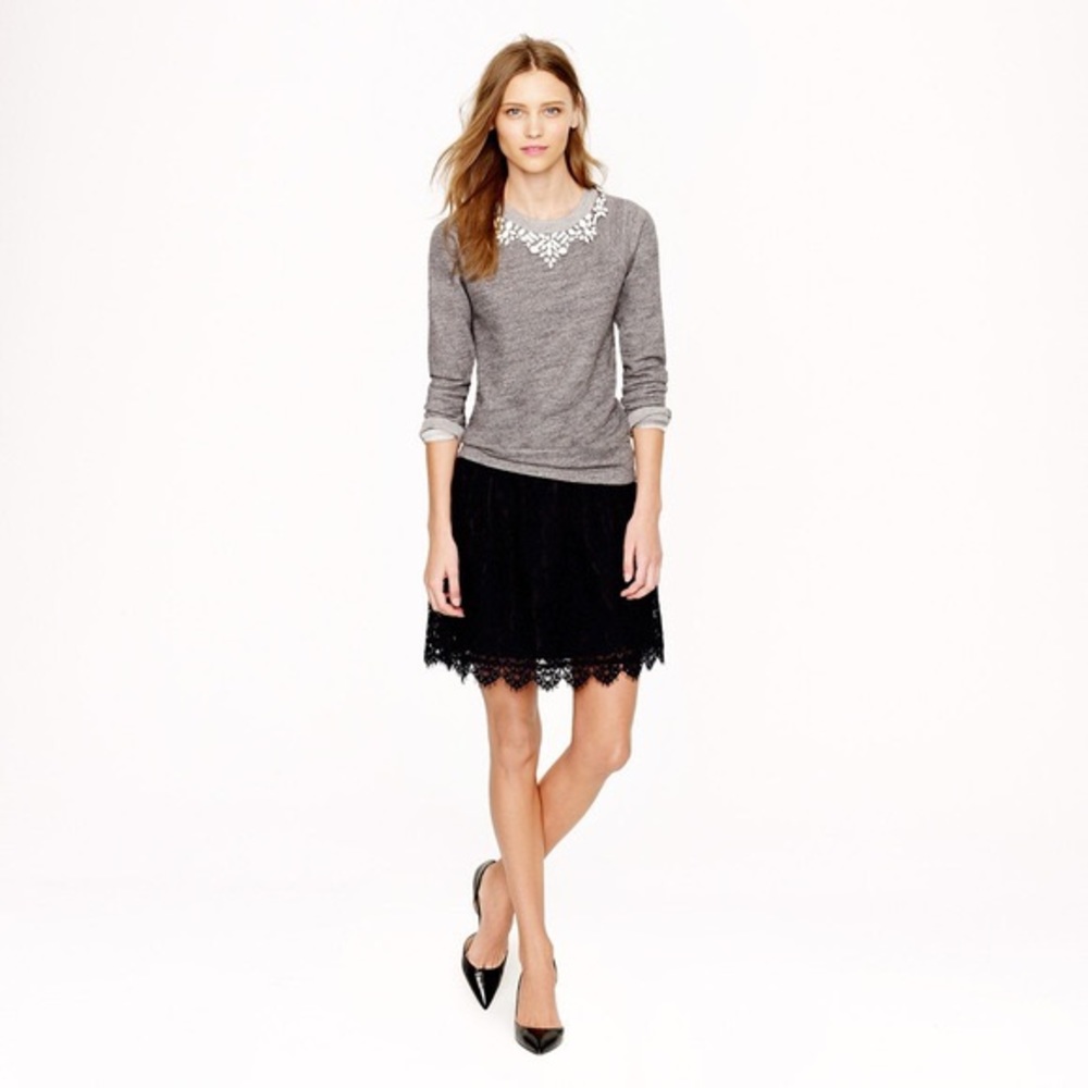 J. Crew Lace Mini Skirt in Navy